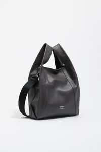 Medium gray leather Paper bag