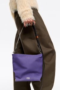 Small purple waxed gabardine Carlino bag
