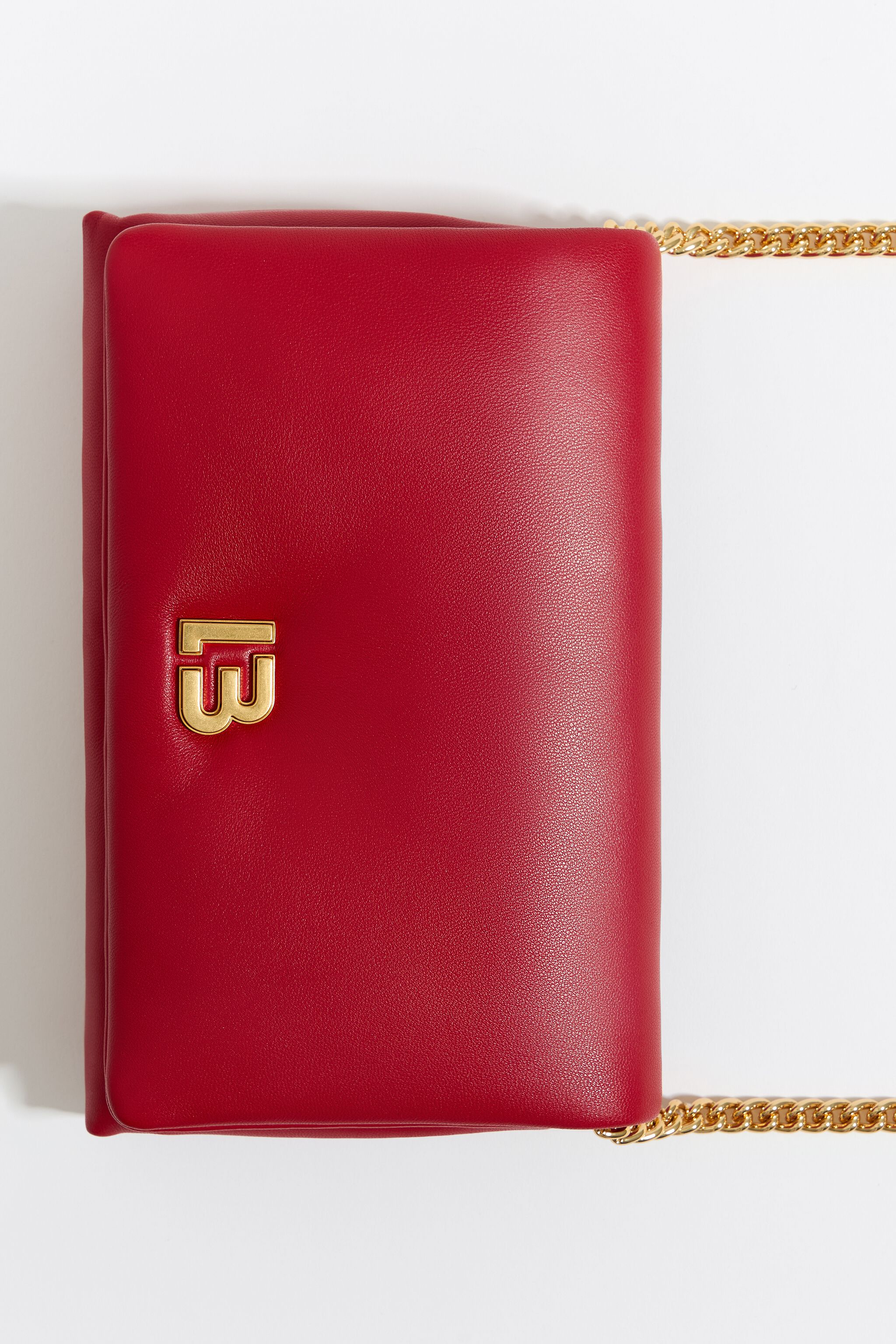 Mini red nappa leather flap bag