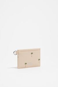 Small sand leather Palms card holder