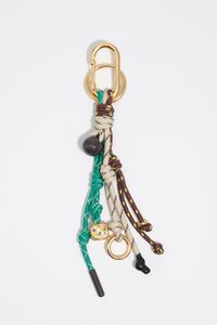 Multicolor ropes pompom key ring