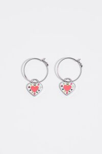 Coral heart logo hoop earrings