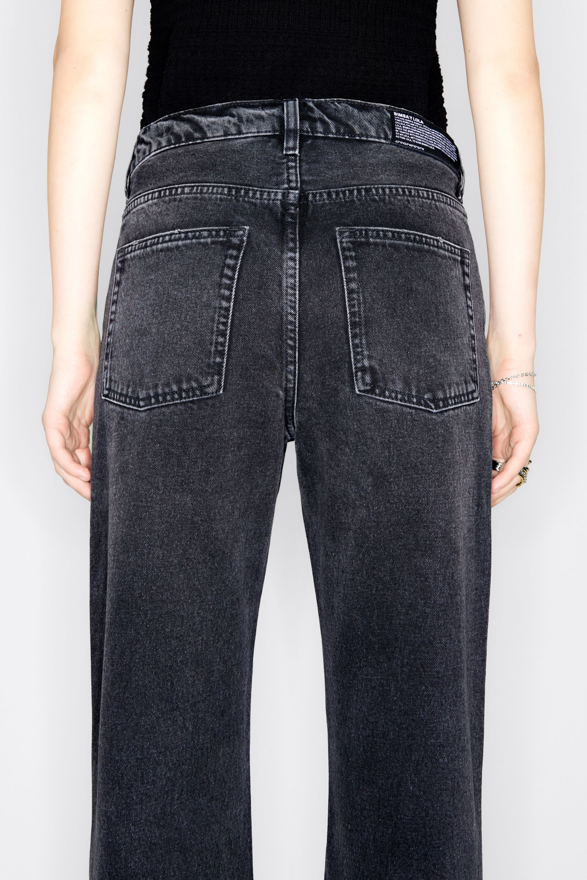 Washed black cropped wide leg jeans sale