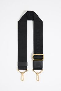 Black logo fabric crossbody strap