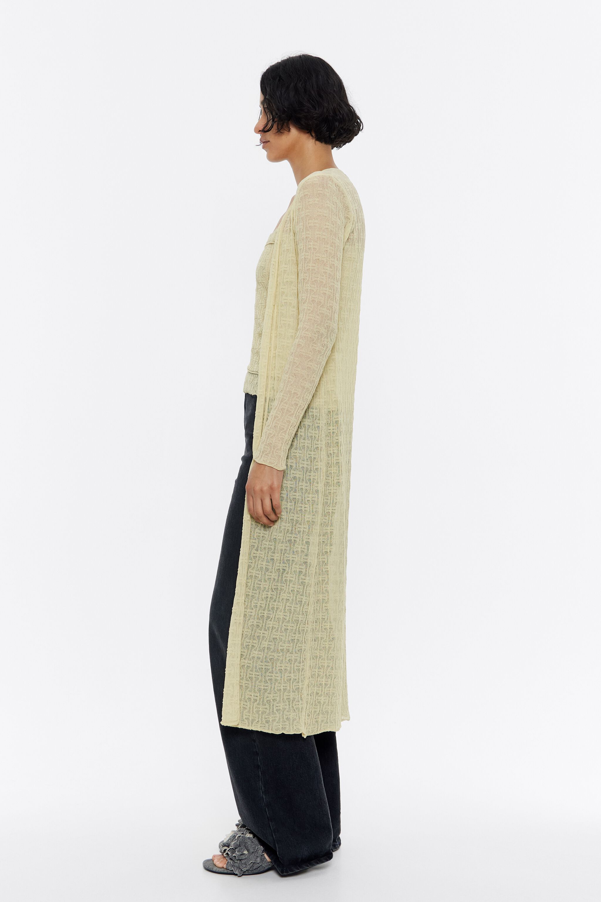 Lime maxi knit cardigan