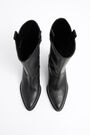 Black leather cowboy ankle boot Black leather cowboy ankle boot