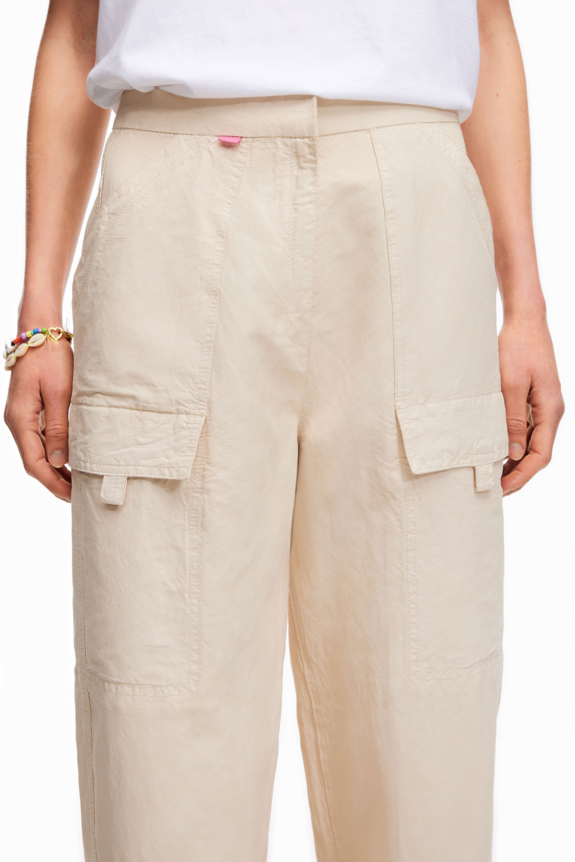 Ecru linen trousers