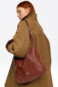 Medium dark tan leather Paper bag