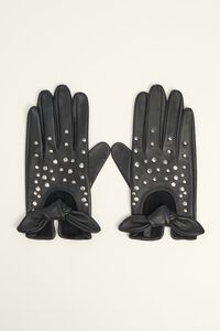 Black leather heart glove