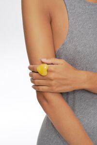 Yellow resin heart ring