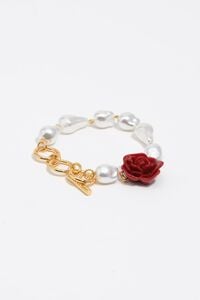 Red rose pearl bracelet