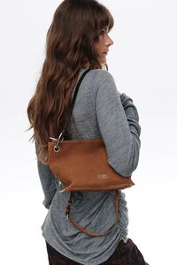 Medium tobacco suede Trapecio bag