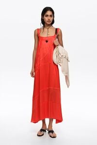 Red flared A-line dress