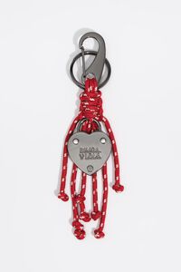 Heart padlock and ropes key ring