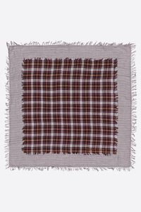 Patchwork shawl with tartan border