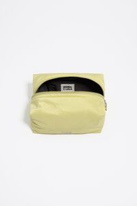 Large pale lime nylon make-up case