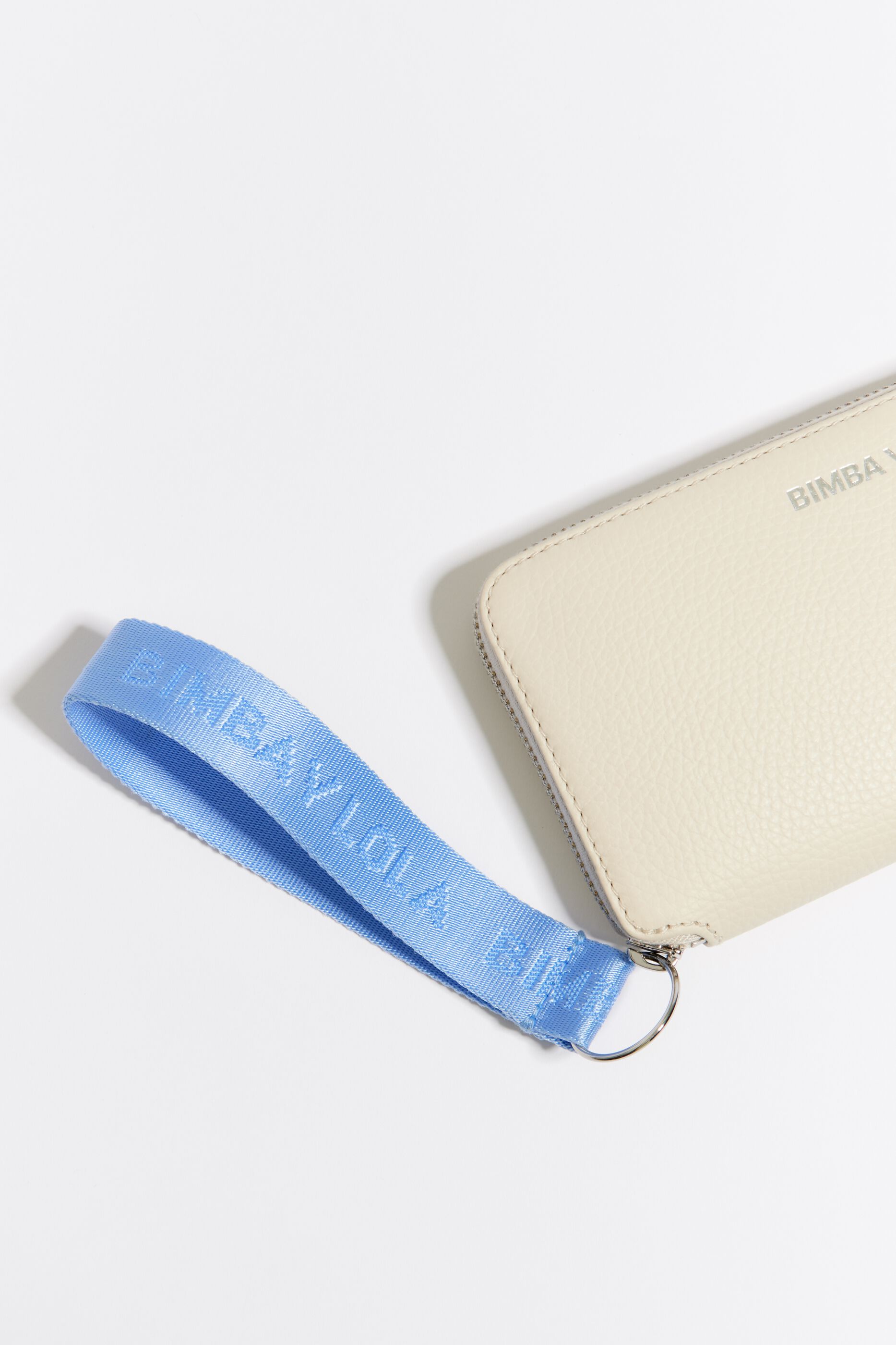 White online leather wristlet