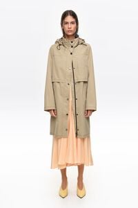 Light camel straight trench