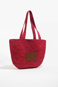 Large red plaited bag