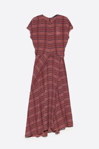 Garnet checked fluid dress with flare
