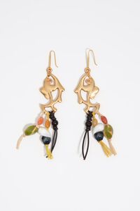 Metal and ceramic fish earrings