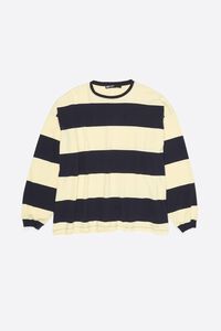 Blue and yellow striped oversize T-shirt