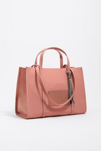 Large pink nylon shopper bag