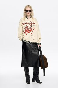 Long ivory ballerinas logo sweatshirt