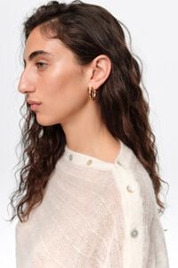 Hoop earrings with topaz crystals and gold-textured metal