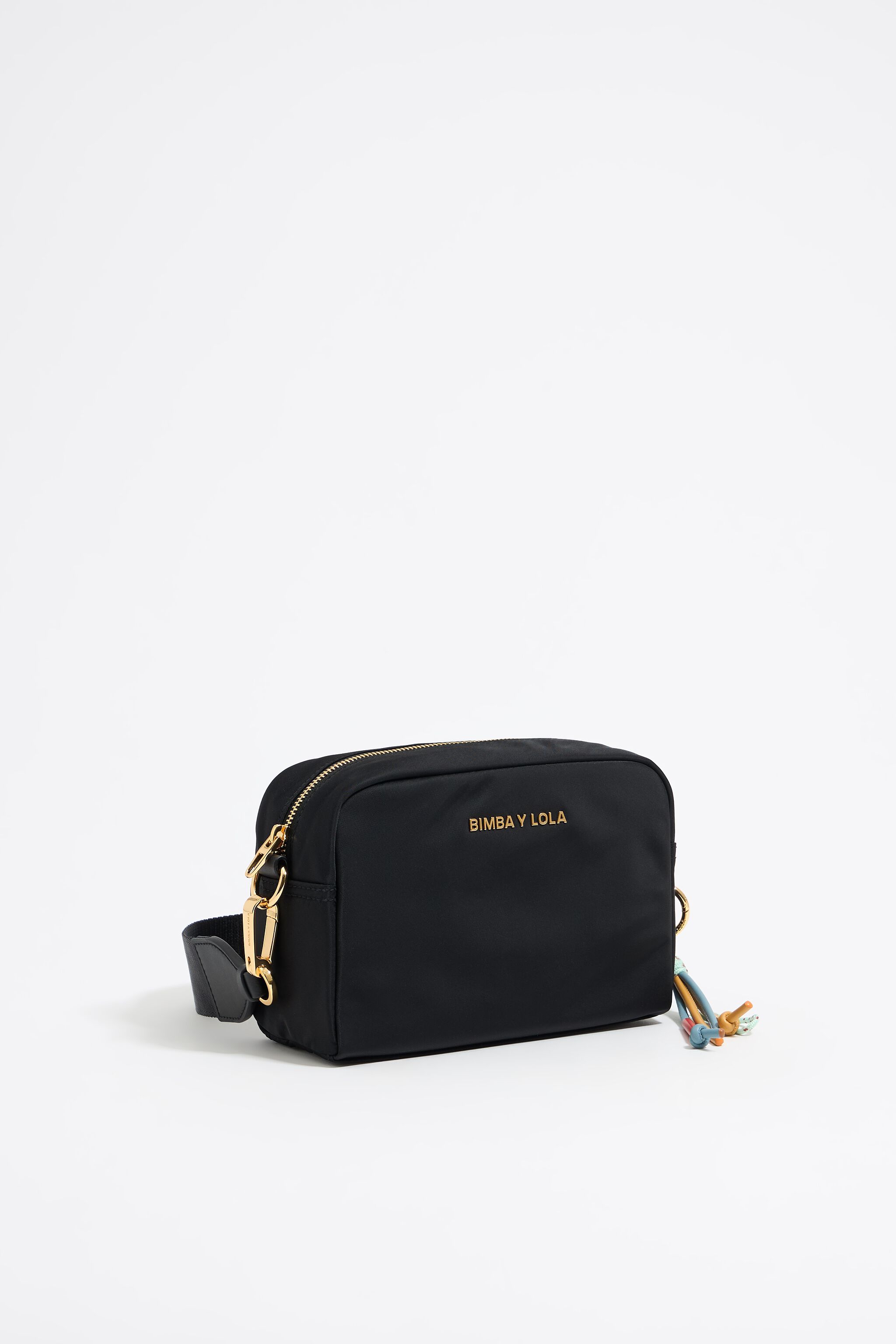 Small black nylon crossbody bag