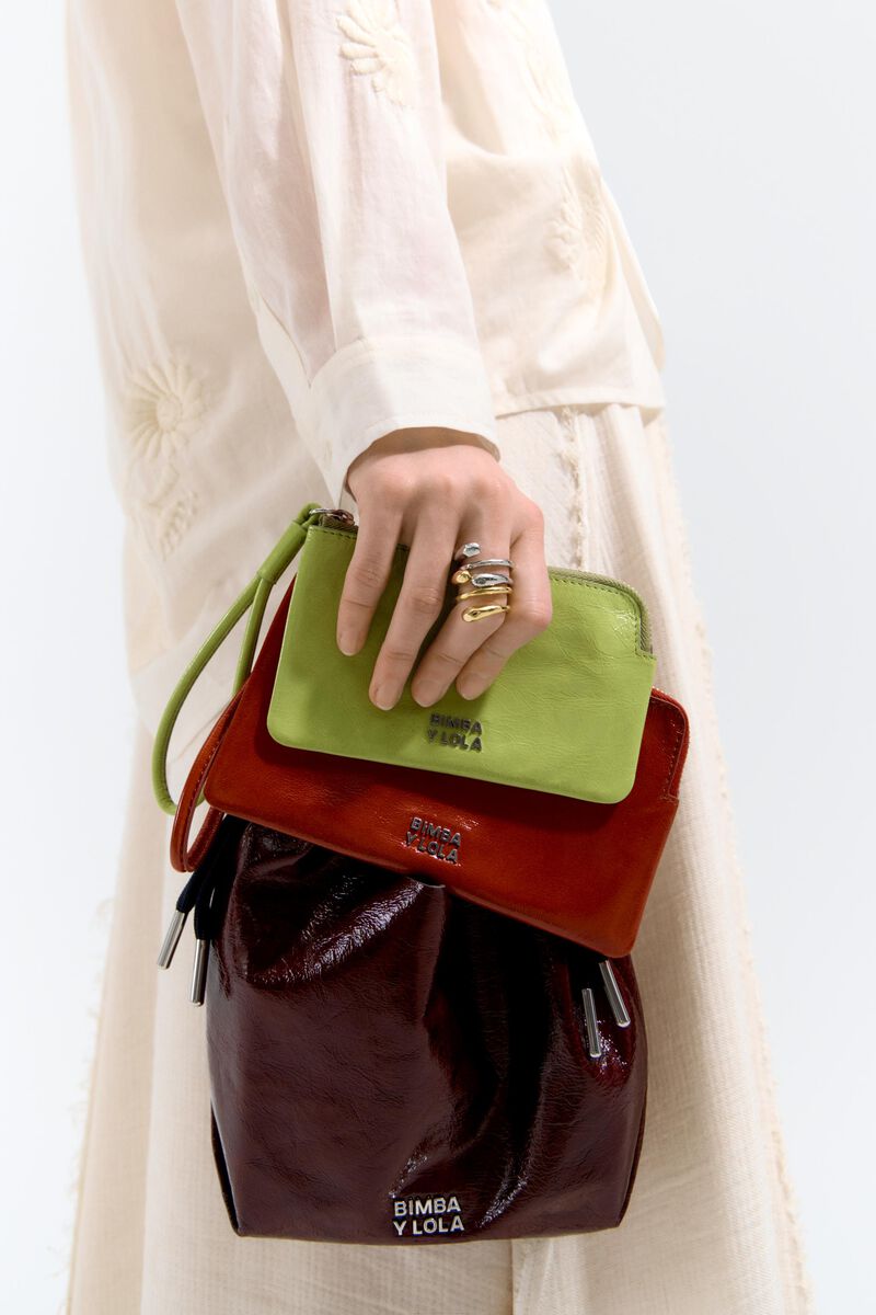 Leather Purse Bucket Bag Bimba Y Lola Women's Purses Make-up Bags