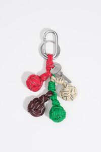 Braided beads and cord key ring
