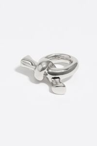 Silver knot scarf ring