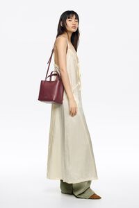 Small burgundy leather Chihuahua bag