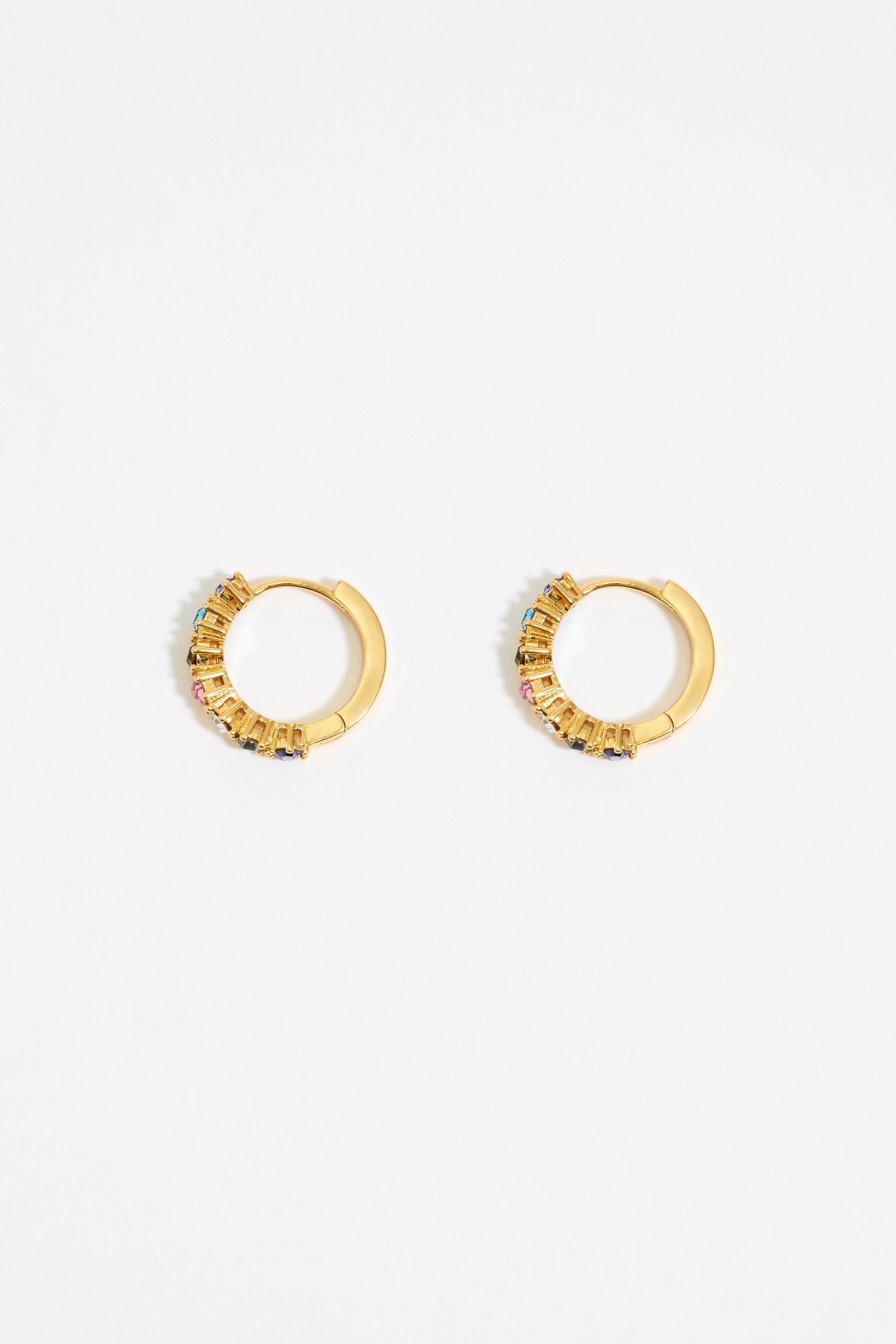 Gold and crystal outlet hoop earrings