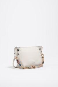 Medium off-white leather trapezium bag