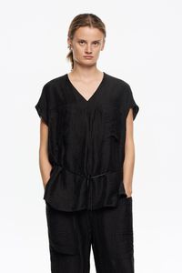 Black tie V-neck top Black tie V-neck top
