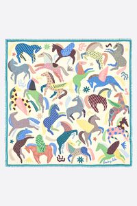 Pastel color horse shawl mini prints