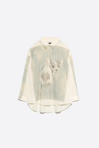 Light gray Chihuahua placement print shirt