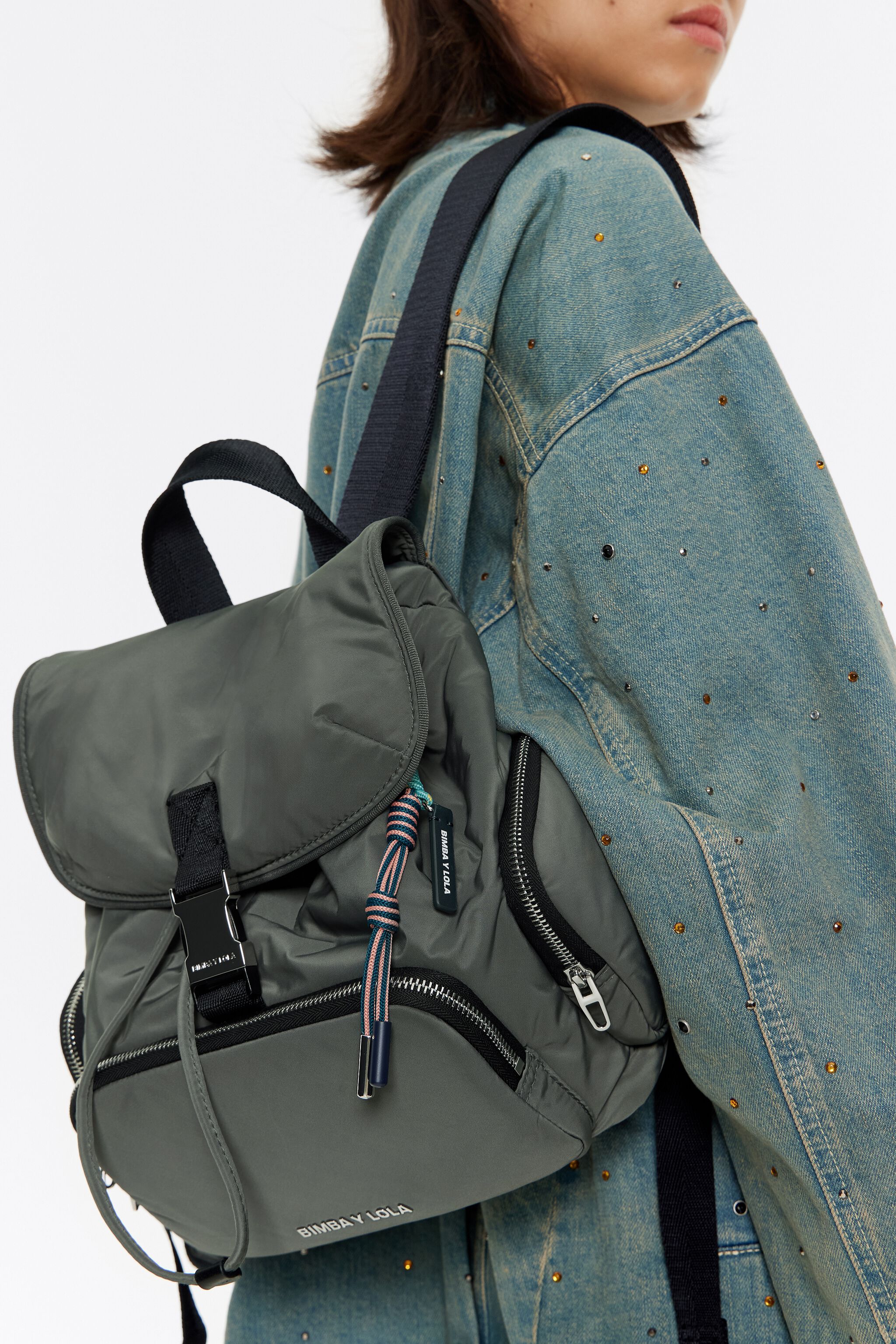 Medium gray green Pocket backpack