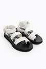 Flat white leather straps sandals Flat white leather straps sandals