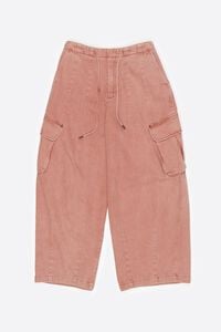 Peach denim cargo trousers