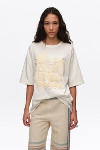 Ivory toweling logo T-shirt