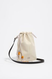 Cream leather mini Paper bag