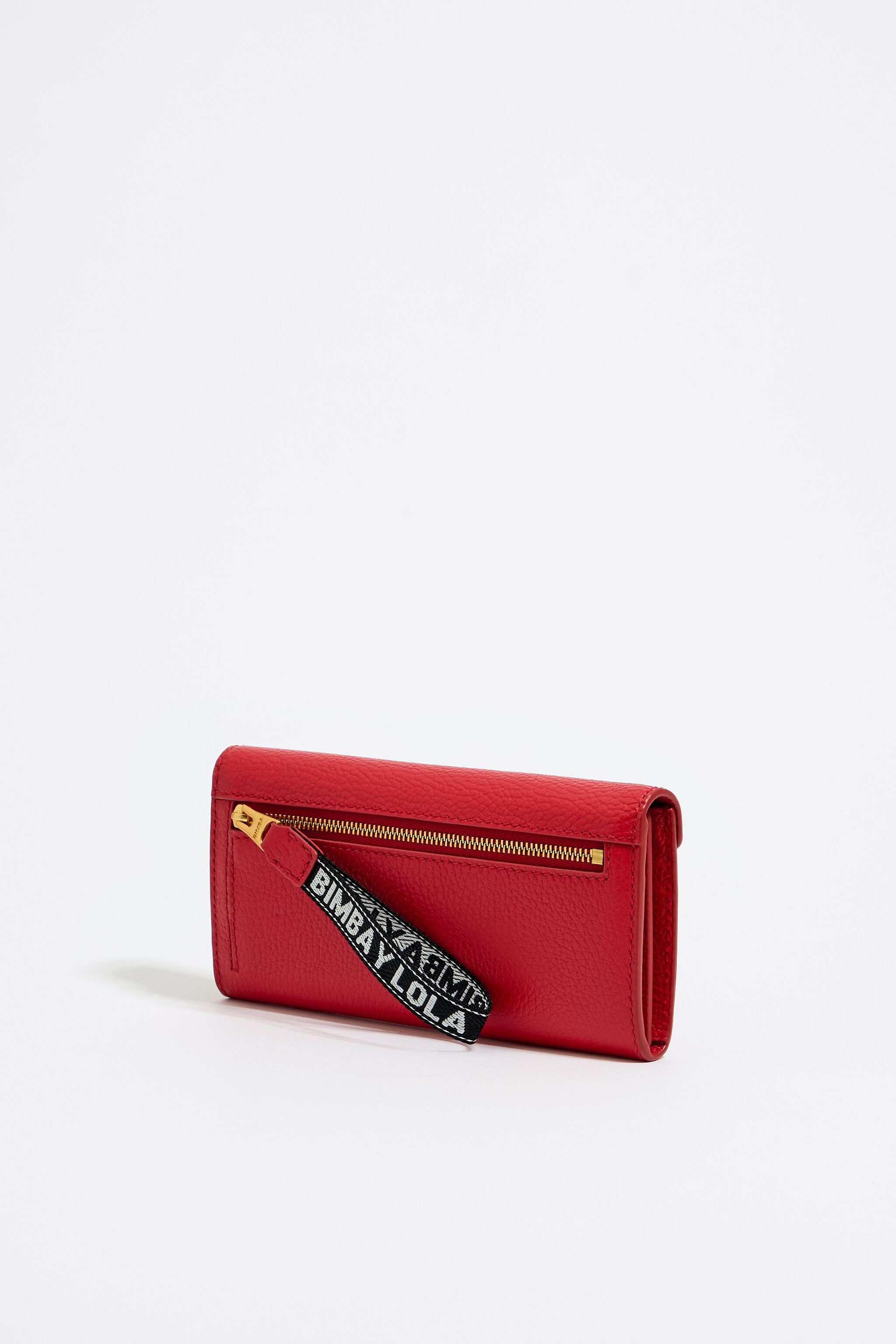 Red leather flap wallet