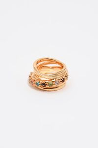 Multicolor crystals intertwined ring