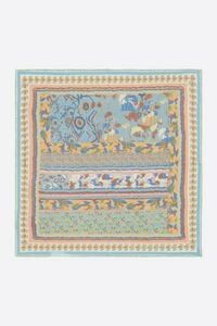 Blue Ikat floral striped scarf