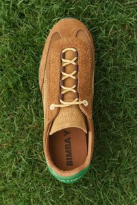 Tan suede and satin 13 22 sneaker
