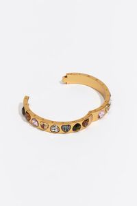 Rigid multicolor crystals heart bracelet