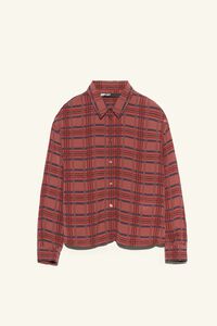 Garnet checked boxy fluid shirt